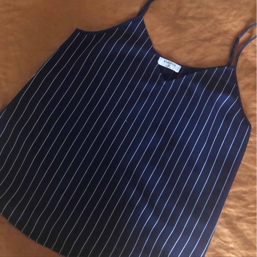 Aritzia Babaton Pinstripe Navy Tank Camisole Xs